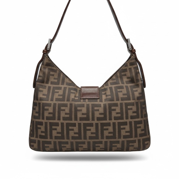 Vintage Fendi Brown and Tan Baguette Shoulder Bag - Picture 4 of 15